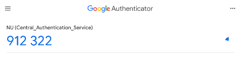 Google Authenticator: QR code registration result