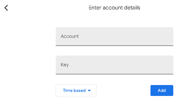 Google Authenticator: Manually inputting of Authentication Seed